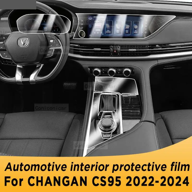 

For CHANGAN CS95 2022-2024 Gearbox Panel Navigation Screen Automotive Interior TPU Protective Film Cover Anti-Scratch Sticker