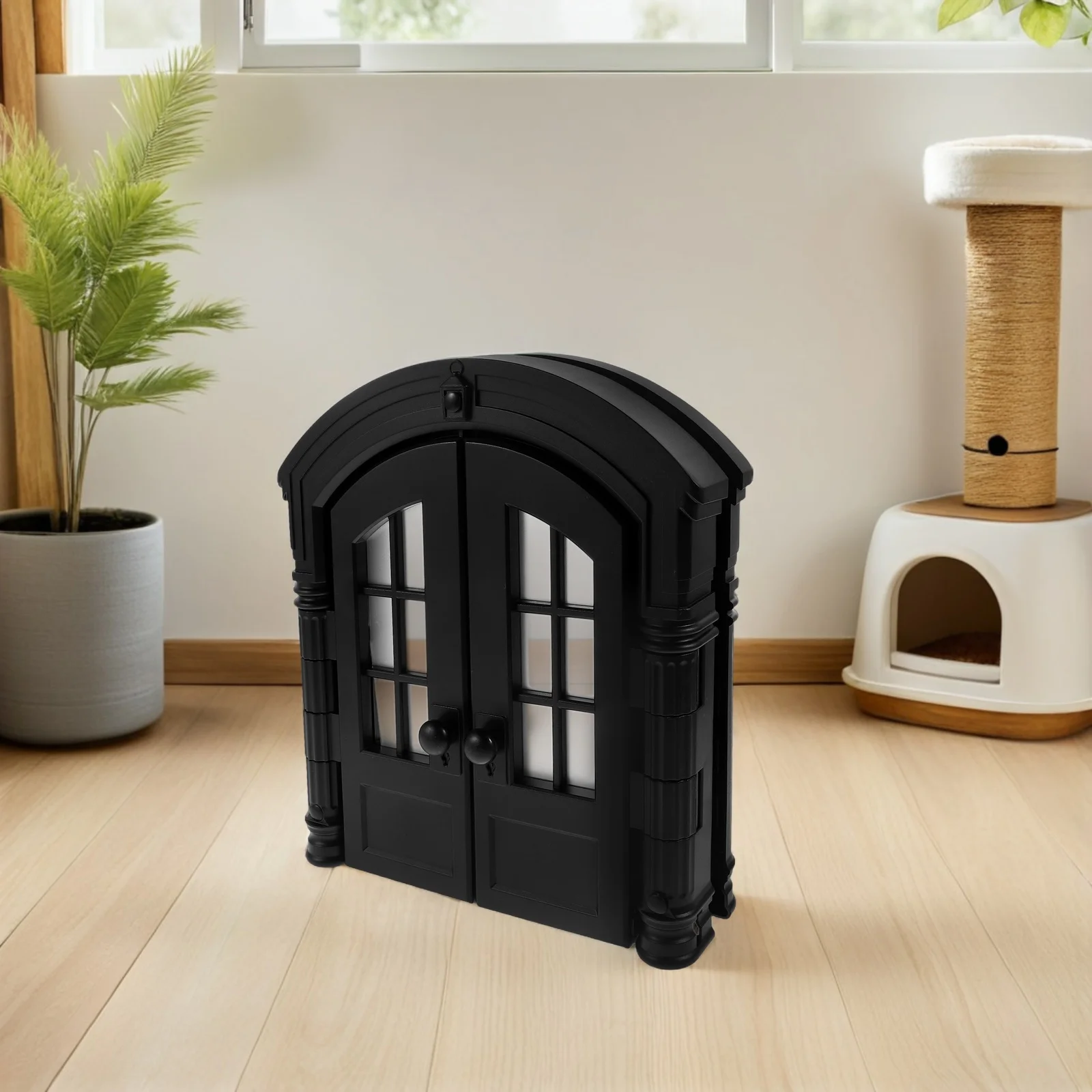 

Indoor Cat Door Interior Pet Door For Cats And Small Dogs Double Opening Pet Gate Cat Door And Dog Door Opening For Puppy Black