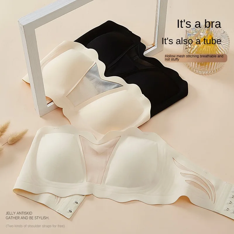 女性のためのシームレスなストラップレスブラ,柔らかく,ワイヤーブラのないブラ,腕立て伏せ,セクシーなランジェリー,親密な,新しいコレクション