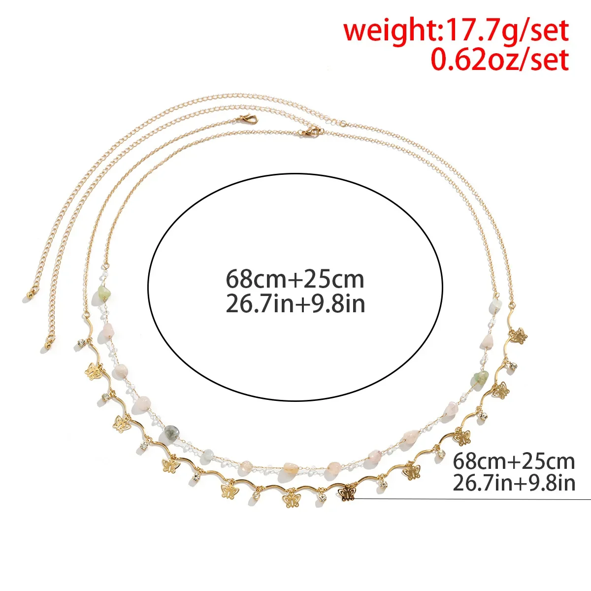 Imitation Crystal Body Chains for Sexy Woman Double Layer Trendy Women's Stainless Steel Jewelry Retro Metal Europe and America