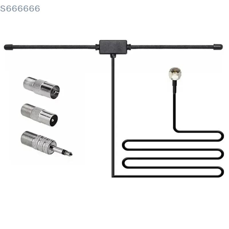 

F-Head Sheep Horn Antenna - 75 Ohm F Female with TV3.5 Mono Set for Car FM TV Radio Station