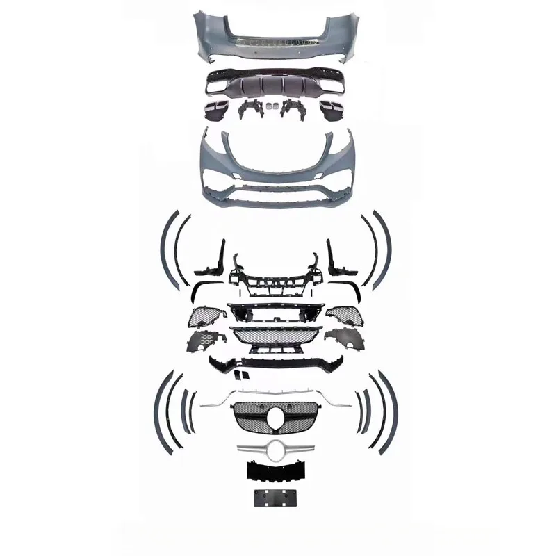 

GLE63 Sport Model Car Body Kit for GLE W166 Upgrade With Front Bumper Grille Rear Bumper for 2016-2019