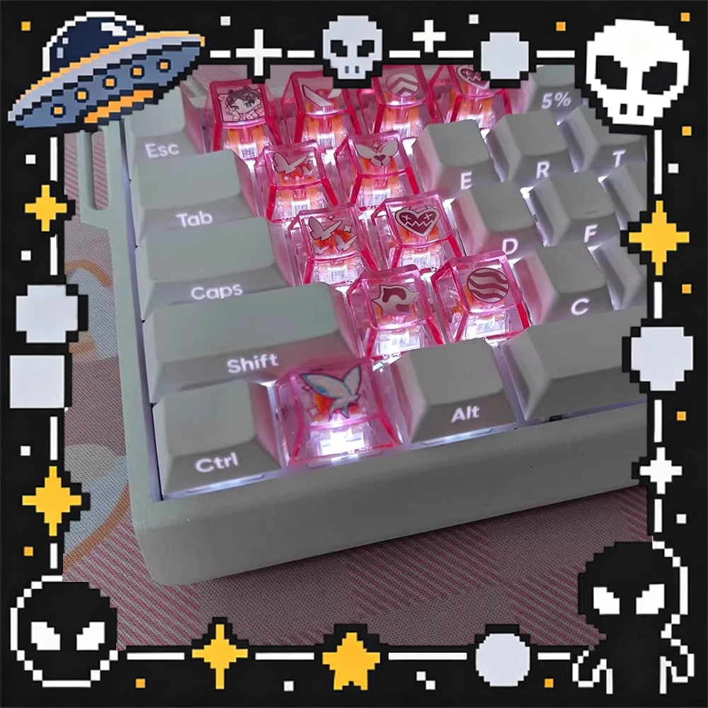 

Клавиатурные кейкапы XVX Valorant для ПК с подсветкой, профиль Cherry, настраиваемые аксессуары для ПК, подарки