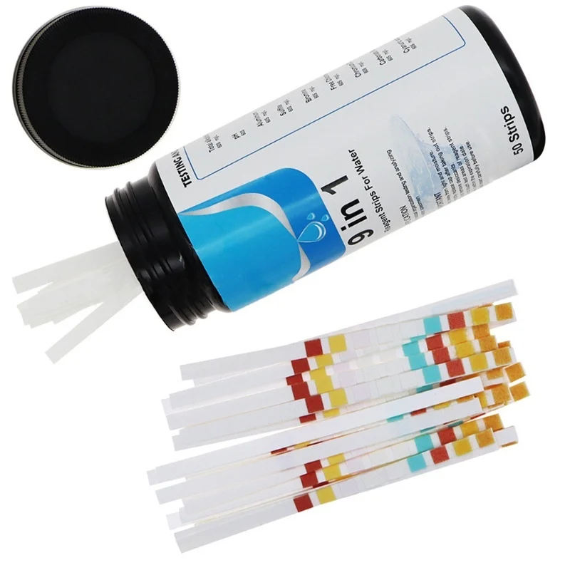 9 في 1 شرائط اختبار المياه اختبار جودة المياه شرائط اختبار صلابة المياه