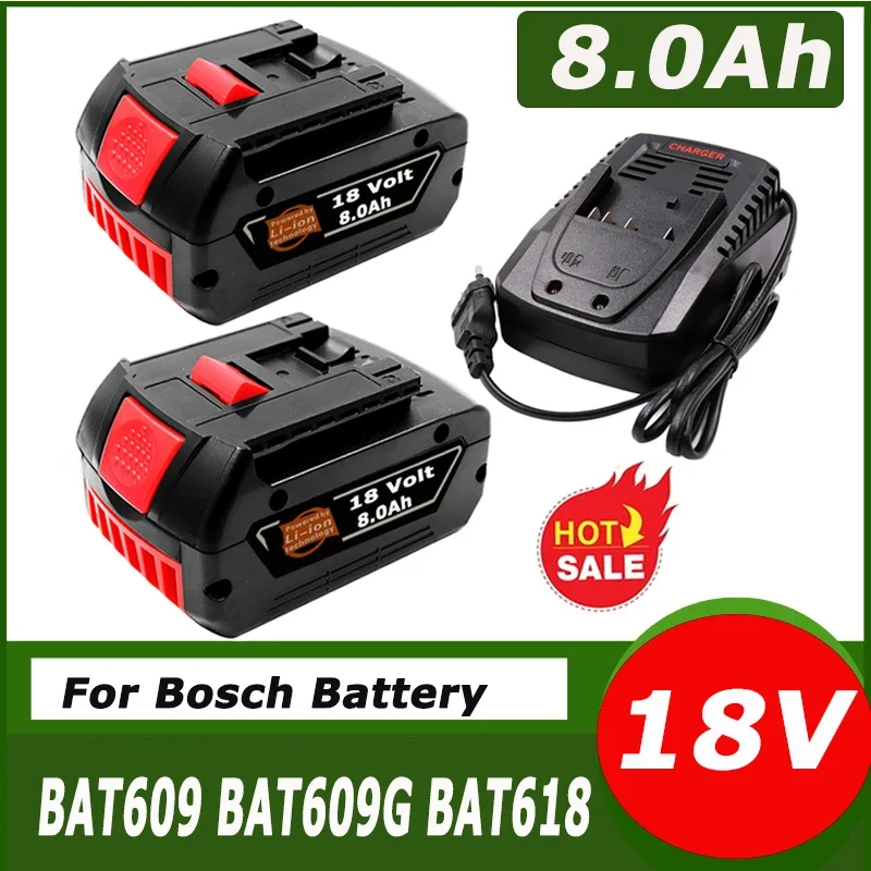 

18V 8000mAh Replacement Battery For Bosch 18V Professional Systeem Draadloze Tools Bat609 Bat618 Gba18v80 18650 Cell
