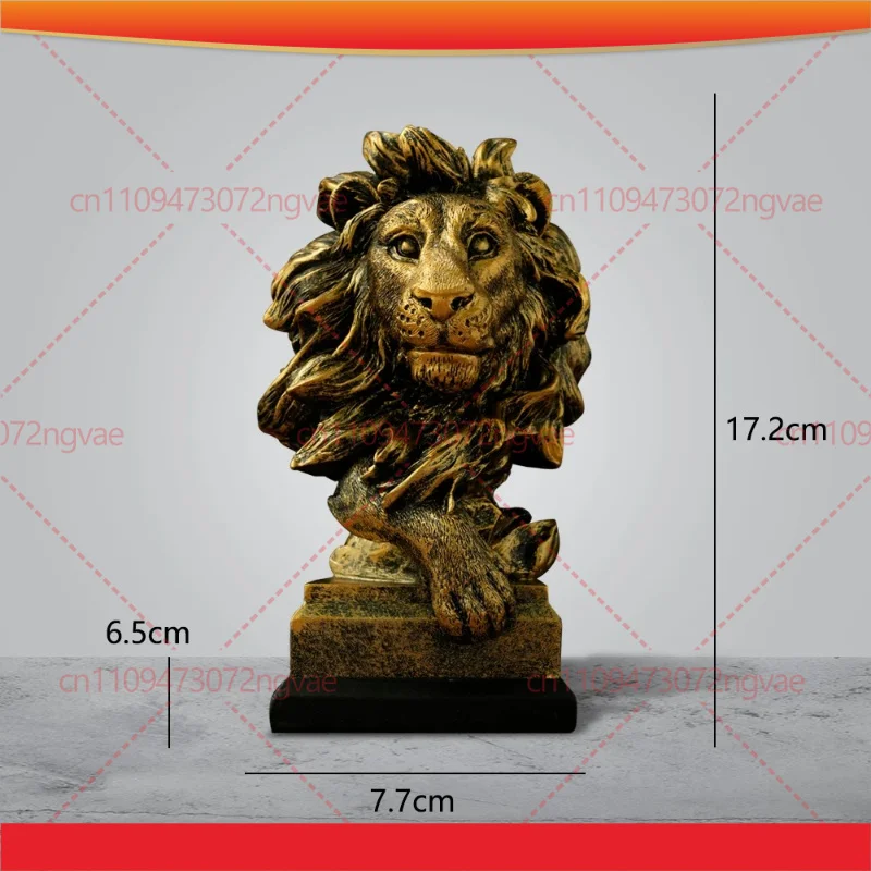 Sandstone Lion Head Ornament Home Decor for Wine Cabinet Entrance Office Display Decoration Figurines & Miniatures