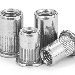 100pcs 50pcs 20Pcs M3 M4 M5 M6 M8 M10 M12 304 Stainless Steel Rivnut Flat Head Threaded Rivet Insert Nutsert Cap Rivet Nut