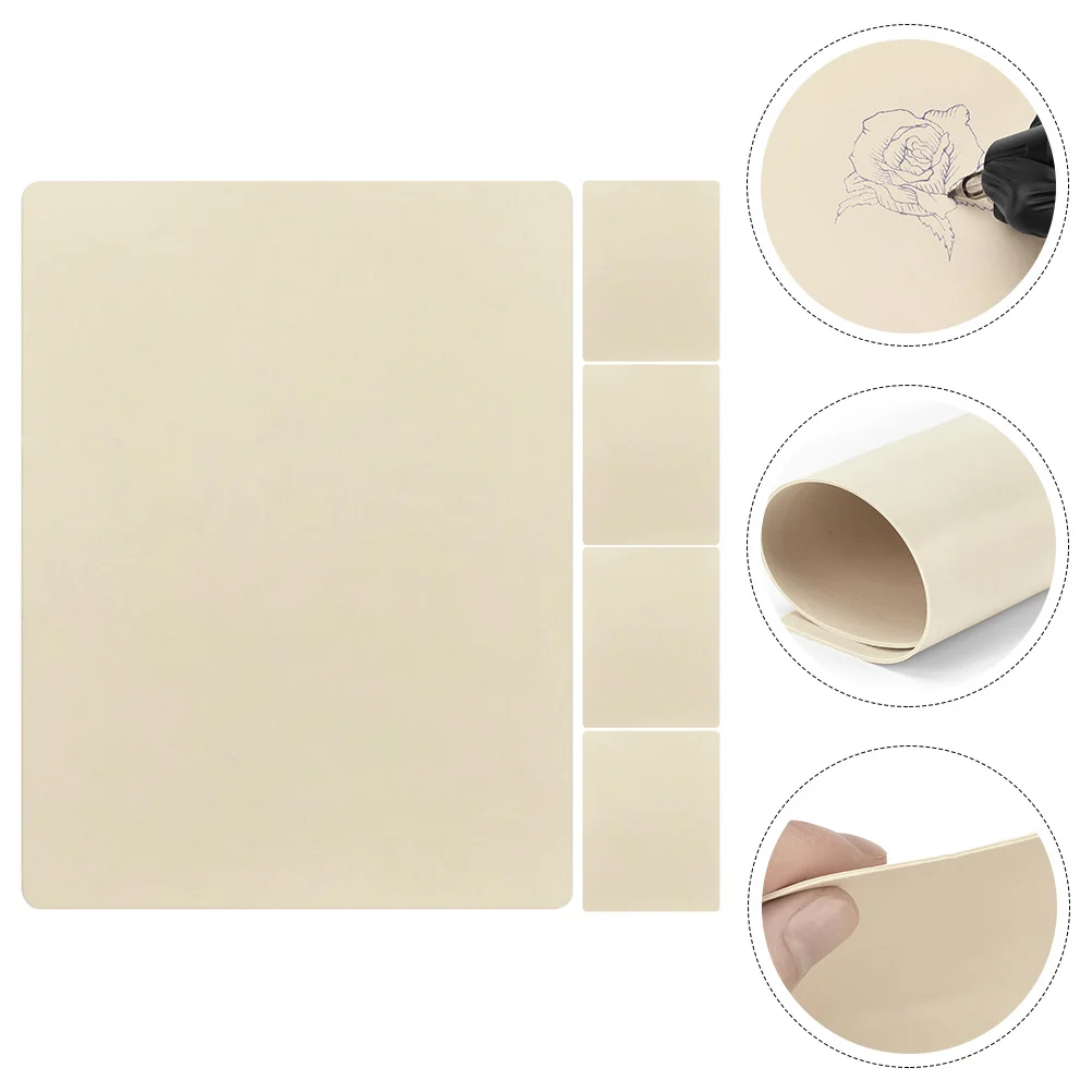 

5pcs Silicone Tattoo Practice Skin Sheets Reusable Training For Makeup Artists Beginners Flexible Micro-Blading Tool