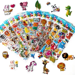 cartoon animal kids puffy stickers cute dinosaurs princess stickers waterproof Girl dressing up birthday gift for children