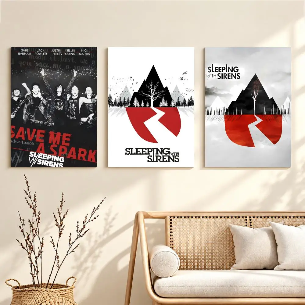 Pop Punk Band S-Sleeping With Sirens Poster Artwork Self Adhesive Indoor Wall Hanging Room Decor Gift
