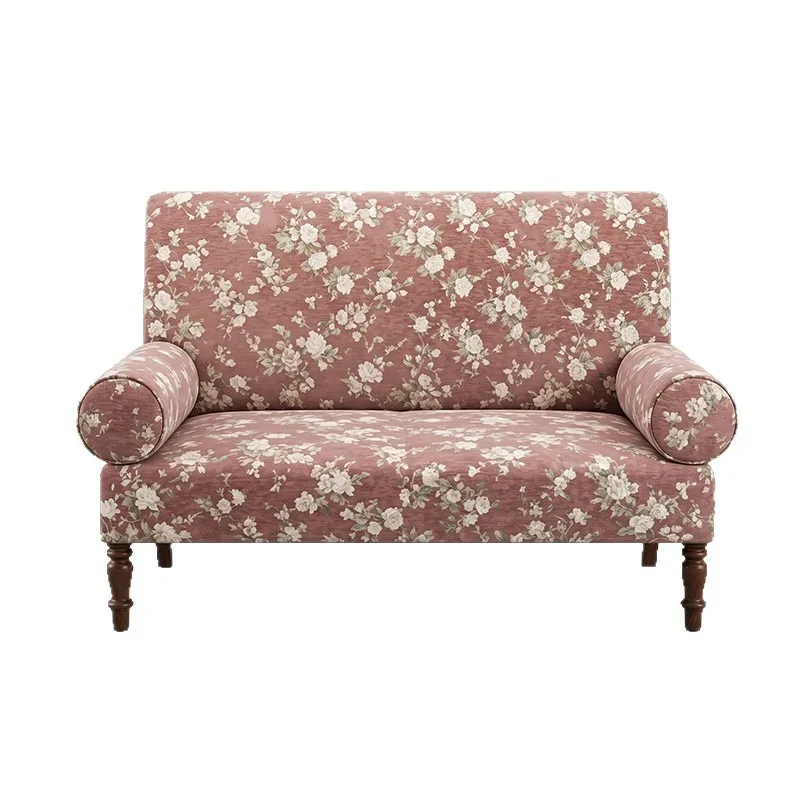 Printed sofa living room for home use, straight row multi-person double seat