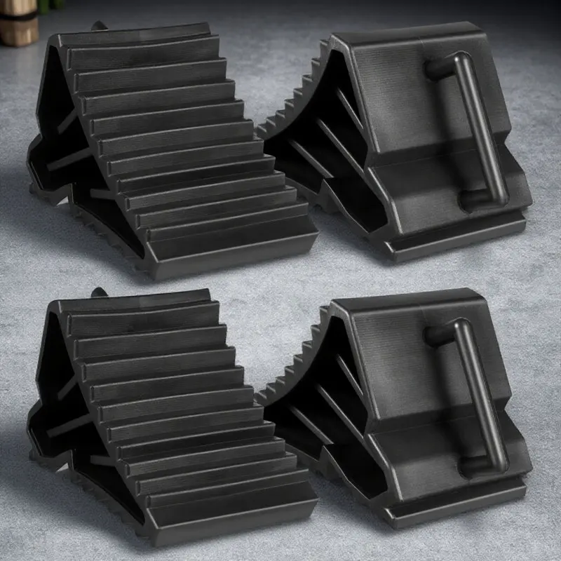 

4pcs Tire Chock Heavy Duty Wheel Block For Car Motorcycle Light Truck Durable Anti-Slip Tire Support Pad All Weather Use Tyre