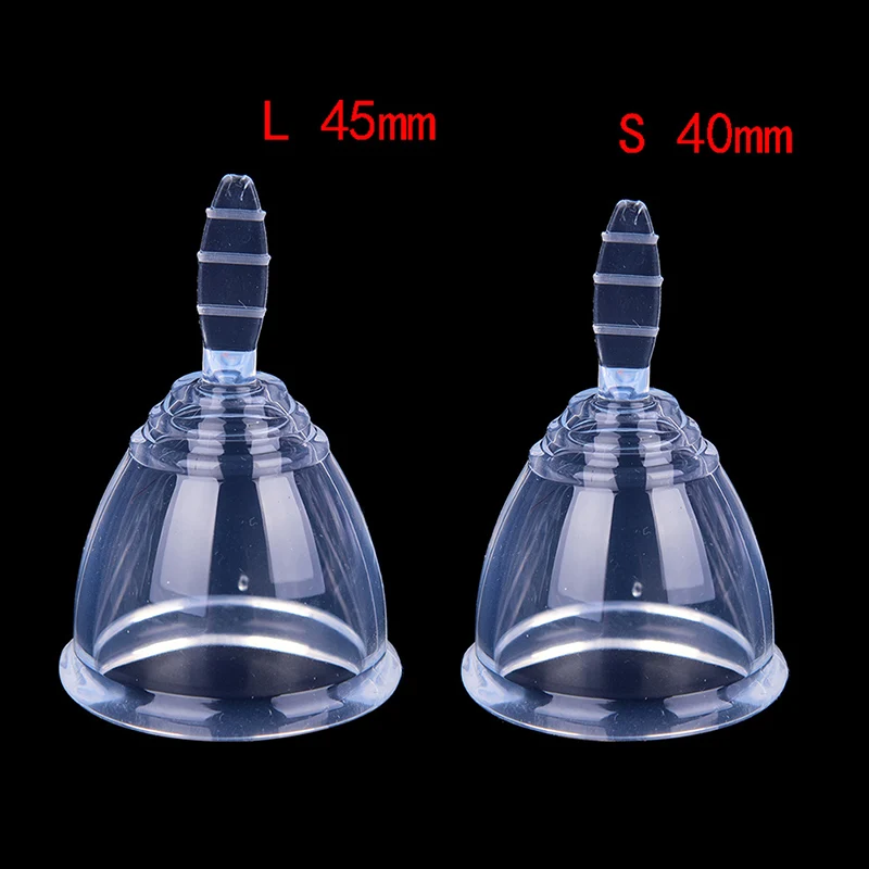 

Diameter 4cm Clear Menstrual Cups Female Reusable Medical Silicone Moon With Travel Case