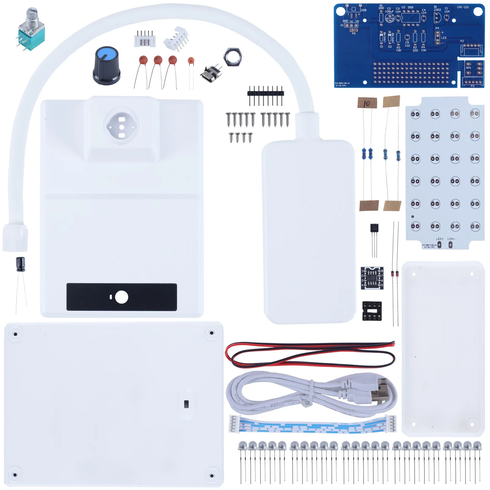 実用的な電子テーブルキット,LED,折りたたみ式,はんだ付け用,555 USB,CAI-221 v-5v 1.7a,3.7