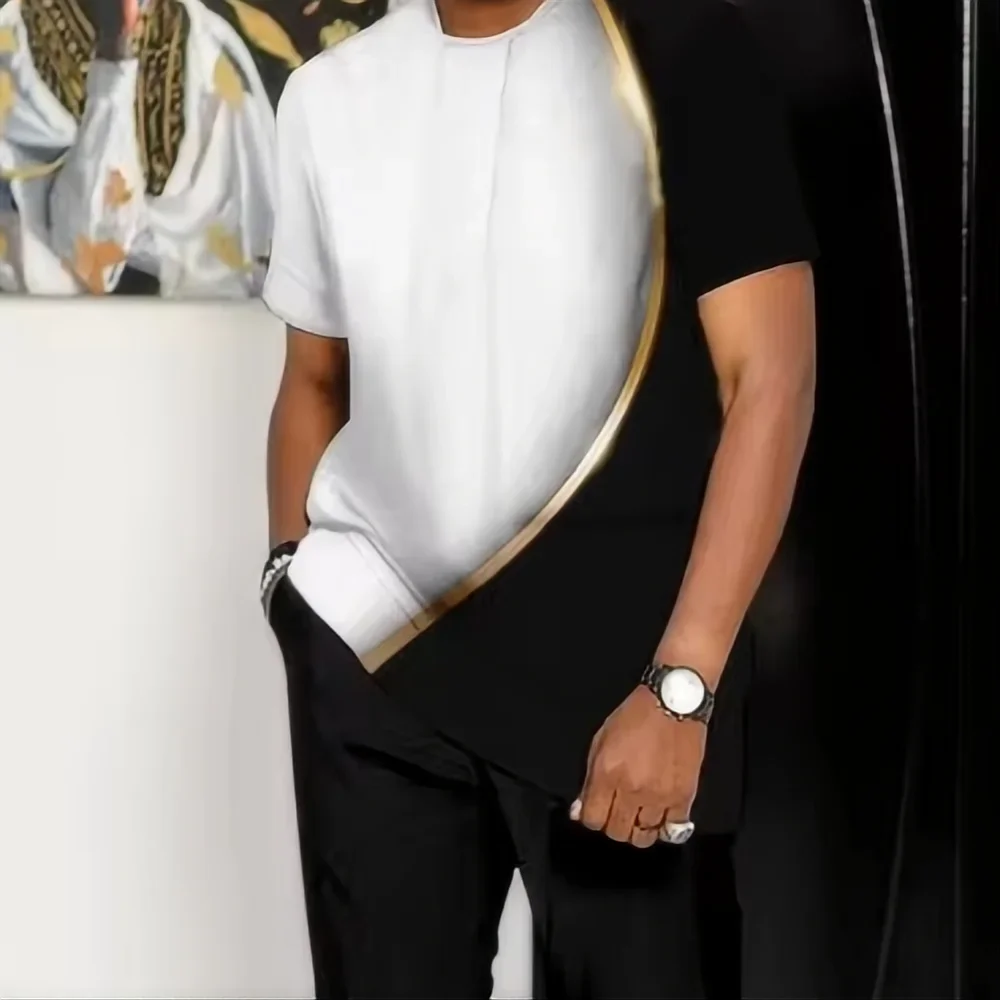 Men's Wear 2025 New Joogers Clothing 3D Printed Pa Summer Fashion Men's Sportswear Short Sleeved T-shirt+pants Two-piece Set