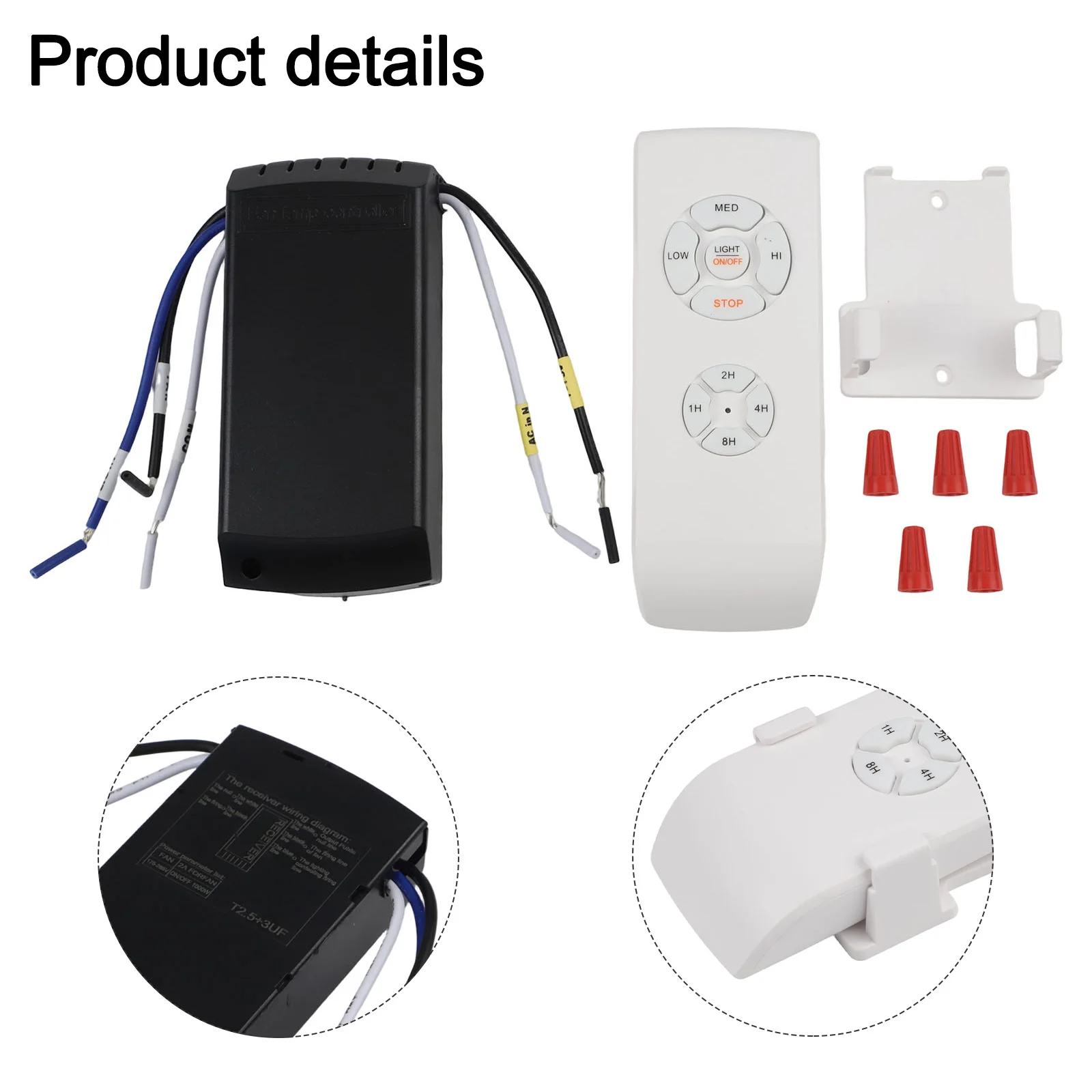 

Комплект дистанционного управления для потолочных вентиляторов с управлением освещением, 4 скоростями, 4 программируемыми таймерами, беспроводной связью RF.