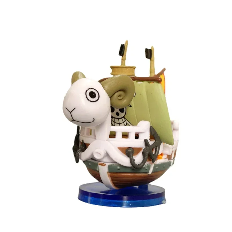 Figura de Luffy de Anime de una pieza, 7cm, Thousand Sunny Going Merry Boat, Mini barco pirata, juguetes, figura de acción, adorno de escritorio, modelo regalo