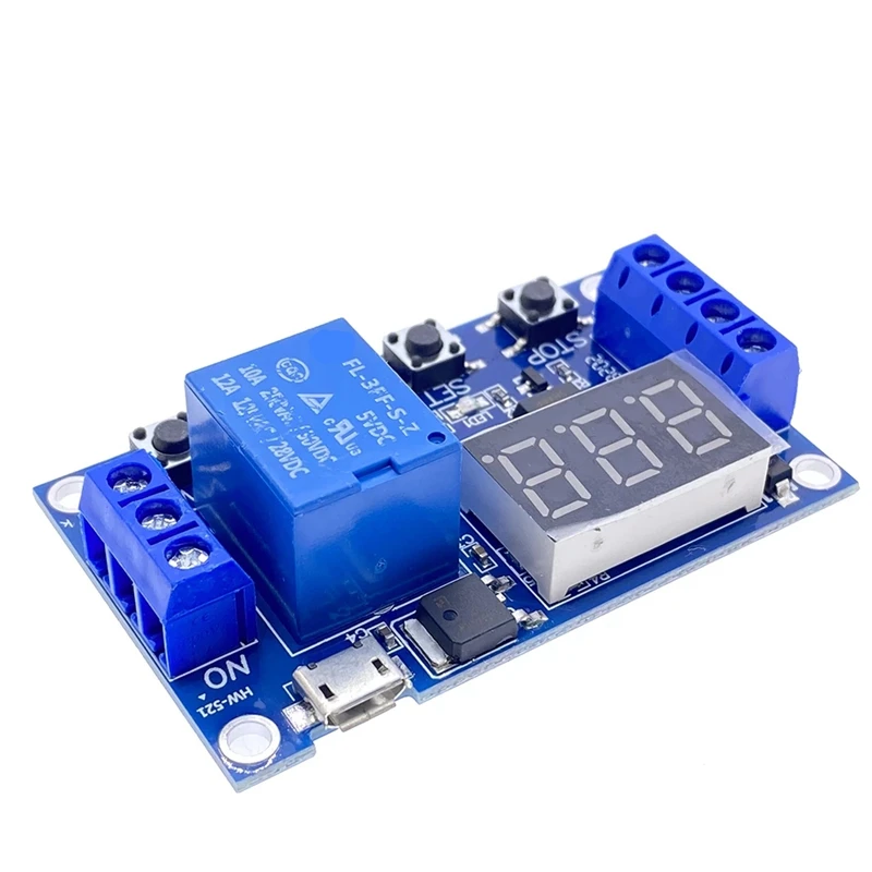 HW-521 Digital Time Delay 1 Way Relay Trigger Cycle Timer Delay Switch Circuit Board Timing Control Module