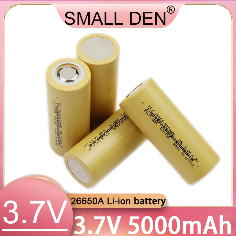 100% nuevo, original, de alta calidad, verdad capacidad 26650 5000mAh 3,7 V batería recargable de iones de litio 26650 linterna
