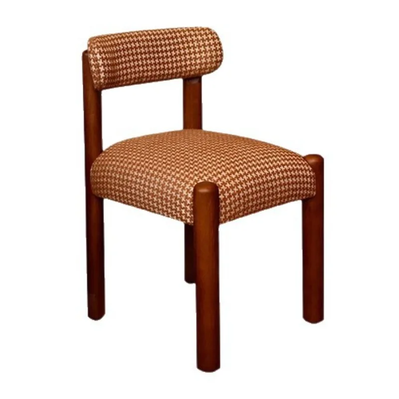 

#For New French dining chair fabric thousand bird grid Peter chair leisure chair retro homestay designer restaurant