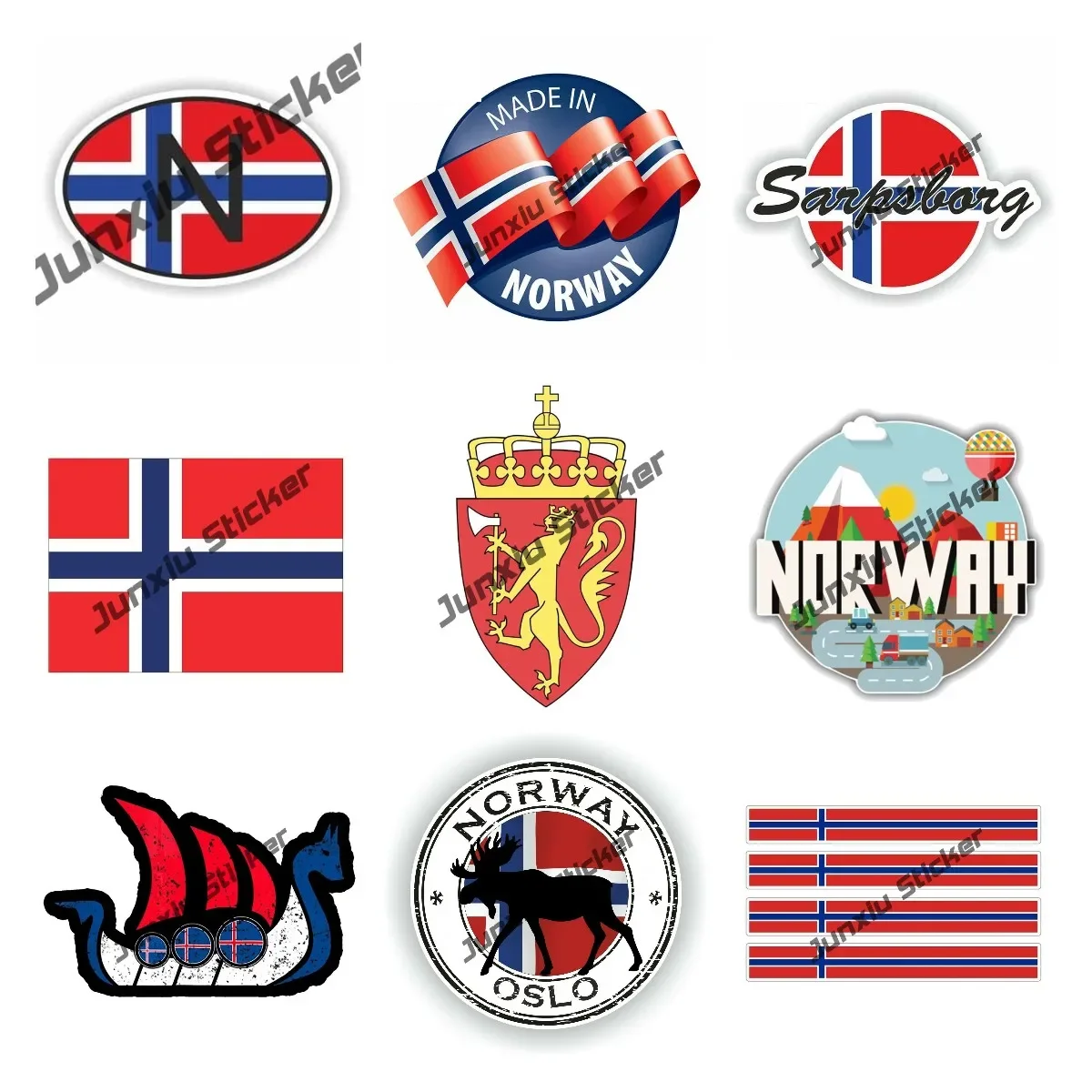 High Quality Sticker Norway NO Decal Norwegian Flag Sticker Die Cut Vinyl Self Adhesive Decal Norway Viking Ship Car Accessories