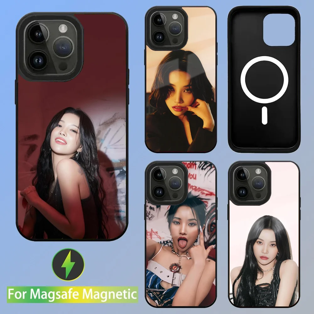 Kpop G-gidle Jeon Soyeon Phone Case For IPhone 16 15 14 13 Pro Max 11 Mini Alex Mirror For Magsafe Wireless Charging Cover