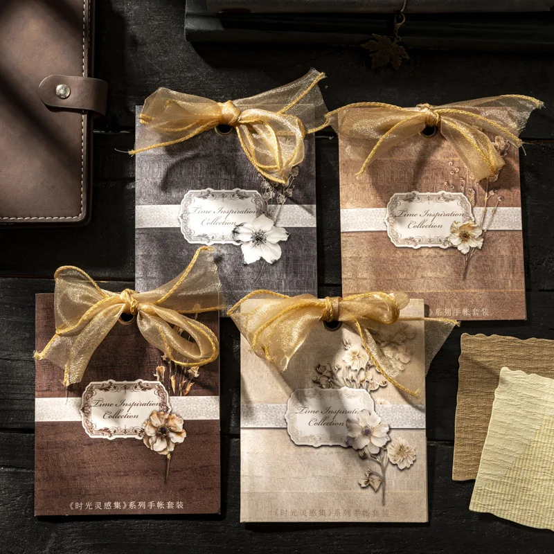 1pack/2pack 60 Sheets Light Vintage Base Material Journal Mixed Set Time Inspiration Collection Series