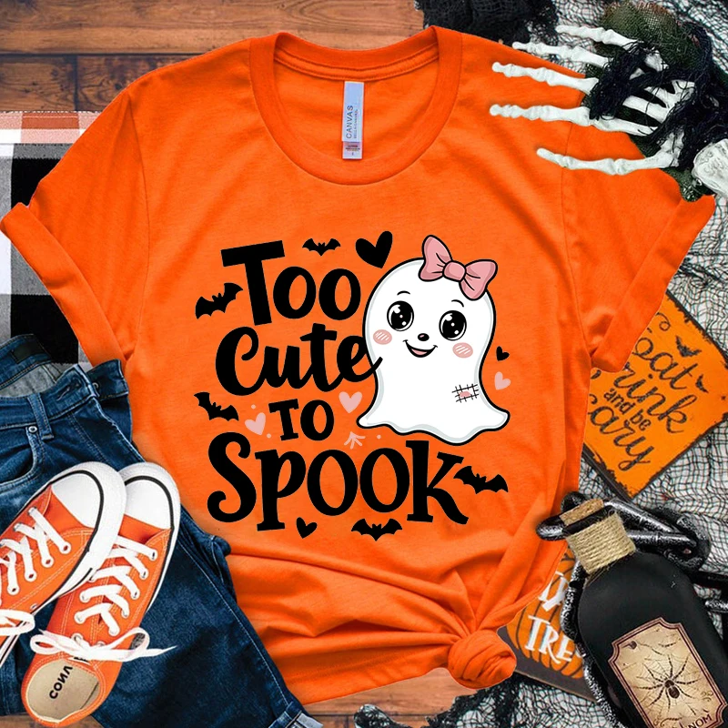 Halloween Too Cute To Spook Printing T Shirt Men Women T-Shirt Harajuku T-Shirt Unisex Fashion Summer Tops