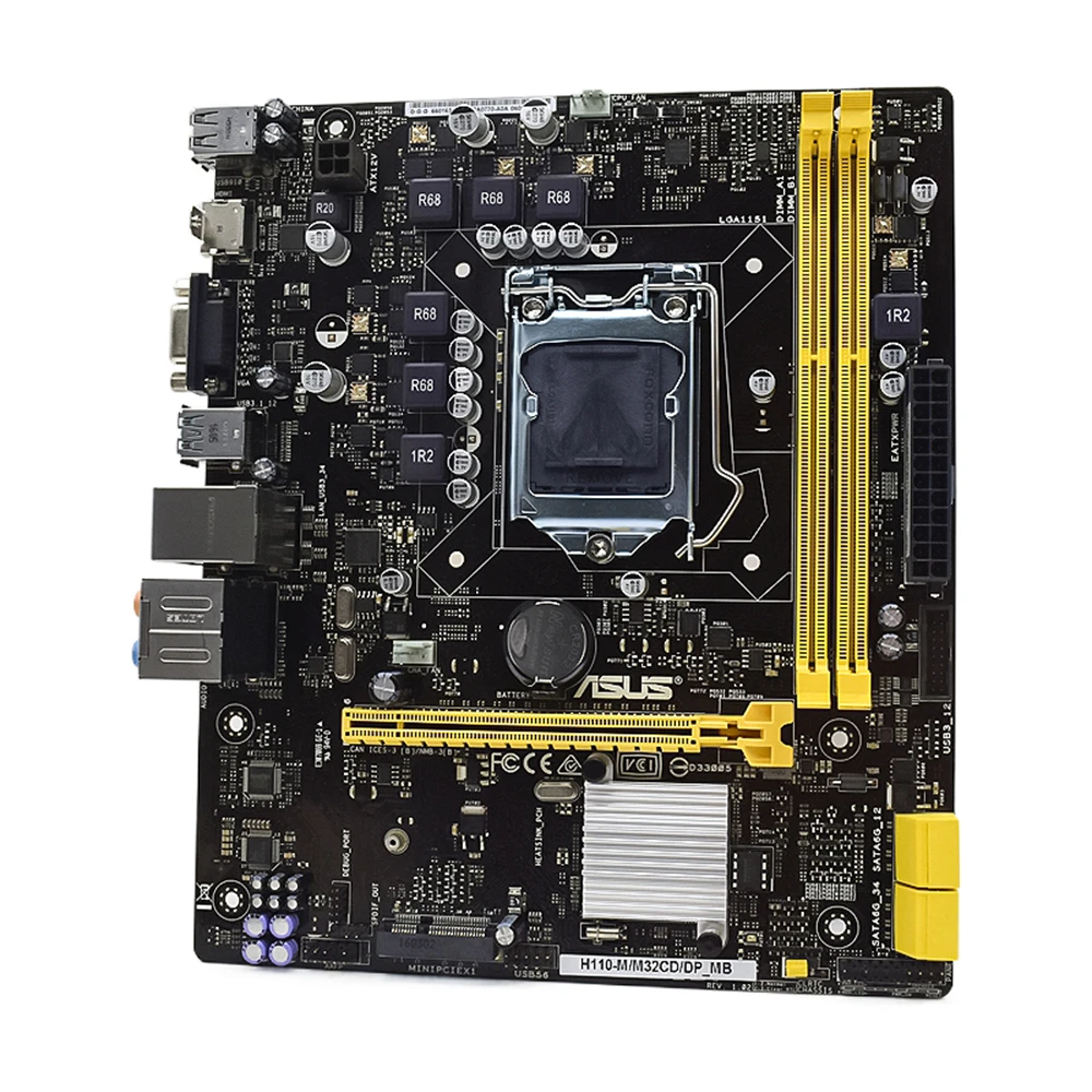 Imagem -02 - Placa-mãe M32cd Soquete Lga1151 Ddr3 64gb Hdmi Microatx 6ª Geração Cpu Inter H110 Motherboard Asus-h110-m