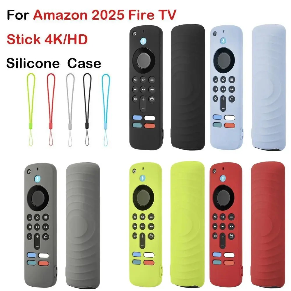 Silicone Protective Case with Lanyard Shockproof Soft Shell Protector for Amazon 2025 Fire TV Stick 4K/HD view 4