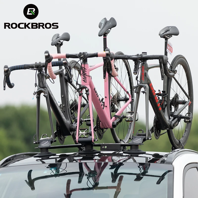 ROCKBROS Bicycle Car Racks 3500mAH Auto Electric Suction Cup Roof Rack Cycling MTB Road Bike Carrier Racks Bicycle Accessories