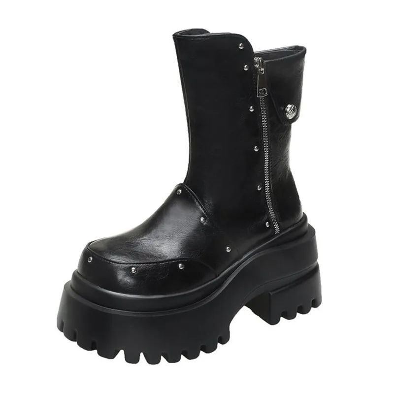 Ankle Boots for Women's High Heels Designer Goth Shoes 2026 Fashion Trend Motorcycle Boots New Dress Gladiator Mujer De Botas