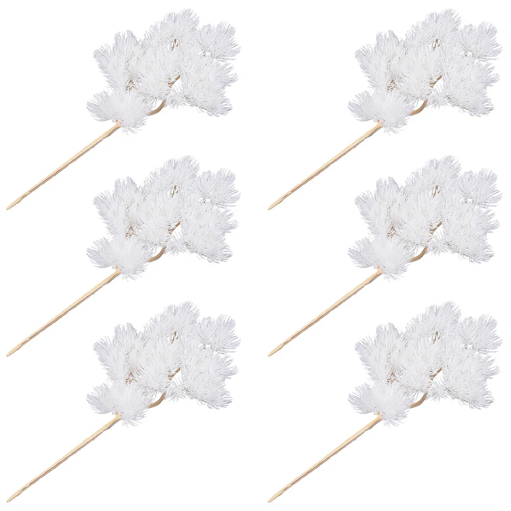 

6 Pcs Simulated Pine Branch Decoration Branches for Decorating Fake Artificial Stems Faux Pick Outdoor