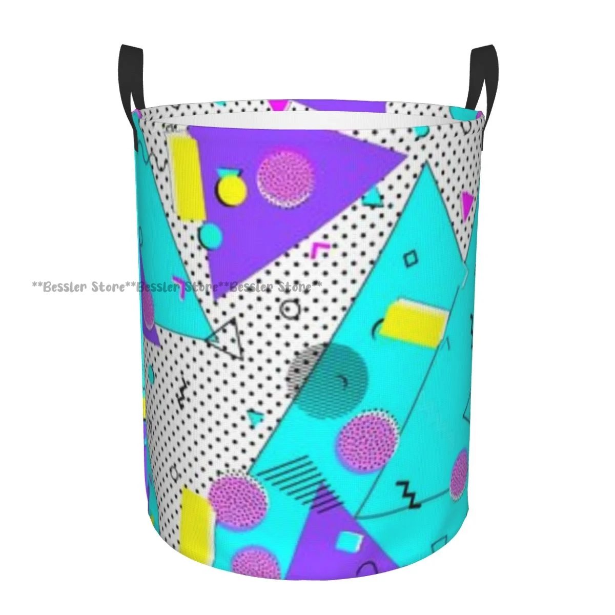 Foldable Laundry Basket for Dirty Clothes Rectangular Composition Lemon Fashion Dot Storage Hamper Kids Baby Home Organizer