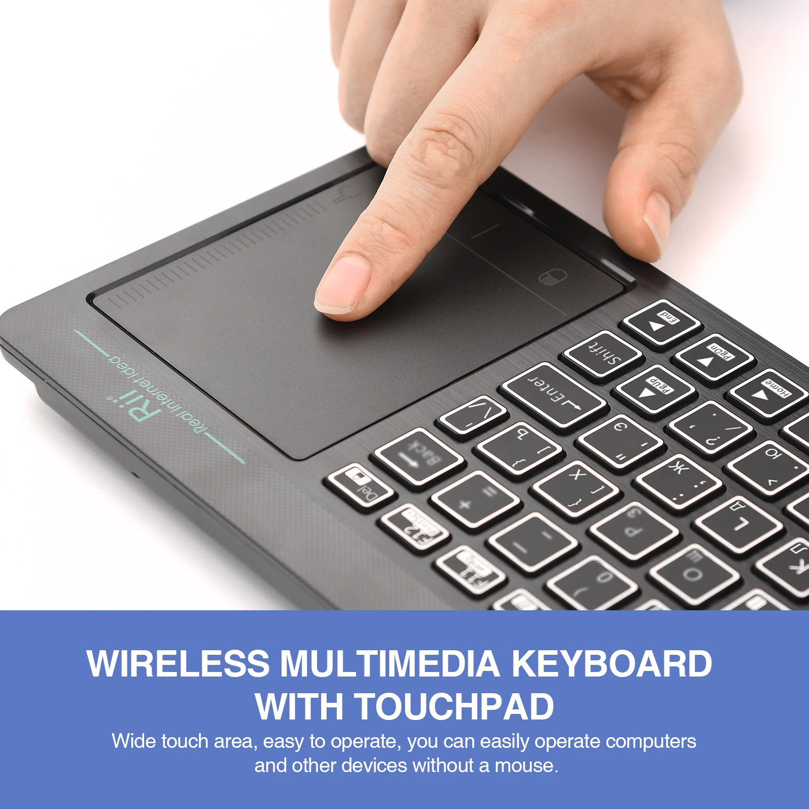 Rii K18S BT And 2.4Ghz Wireless RU Mini Keyboard Backlight Touchpad Air Mouse for Andorid Box Smart TV Windows