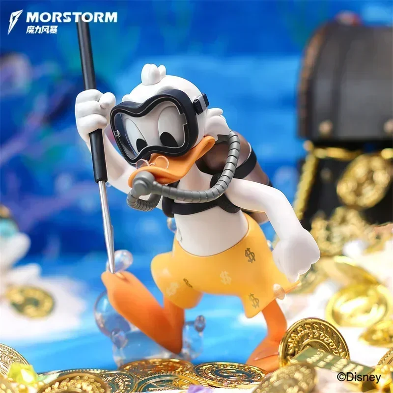 Kawaii Disney Donald Duck Diving Scrooge Mcduck Movable Garage Kit Trendy Play Pvc Model Desktop Ornaments Children Birthday Toy