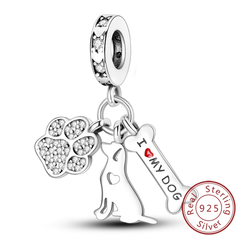 Heißer Verkauf Charm Bead Anhänger 925 Sterling Silber Glühwürmchen Liebe Herz Katzen Hunde Sonnenblumen Charm für Armband Frauen DIY Schmuck Geschenk