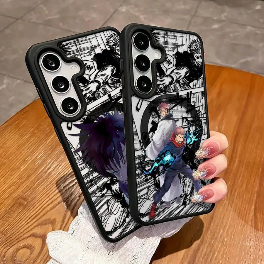 Cool Anime Jujutsu Yuji Magnetic Cover Phone Case for Samsung Galaxy A57 A55 A25 F17 A54 A37 A35 A27 M17 A36 A16 A15 A56 A26 A17