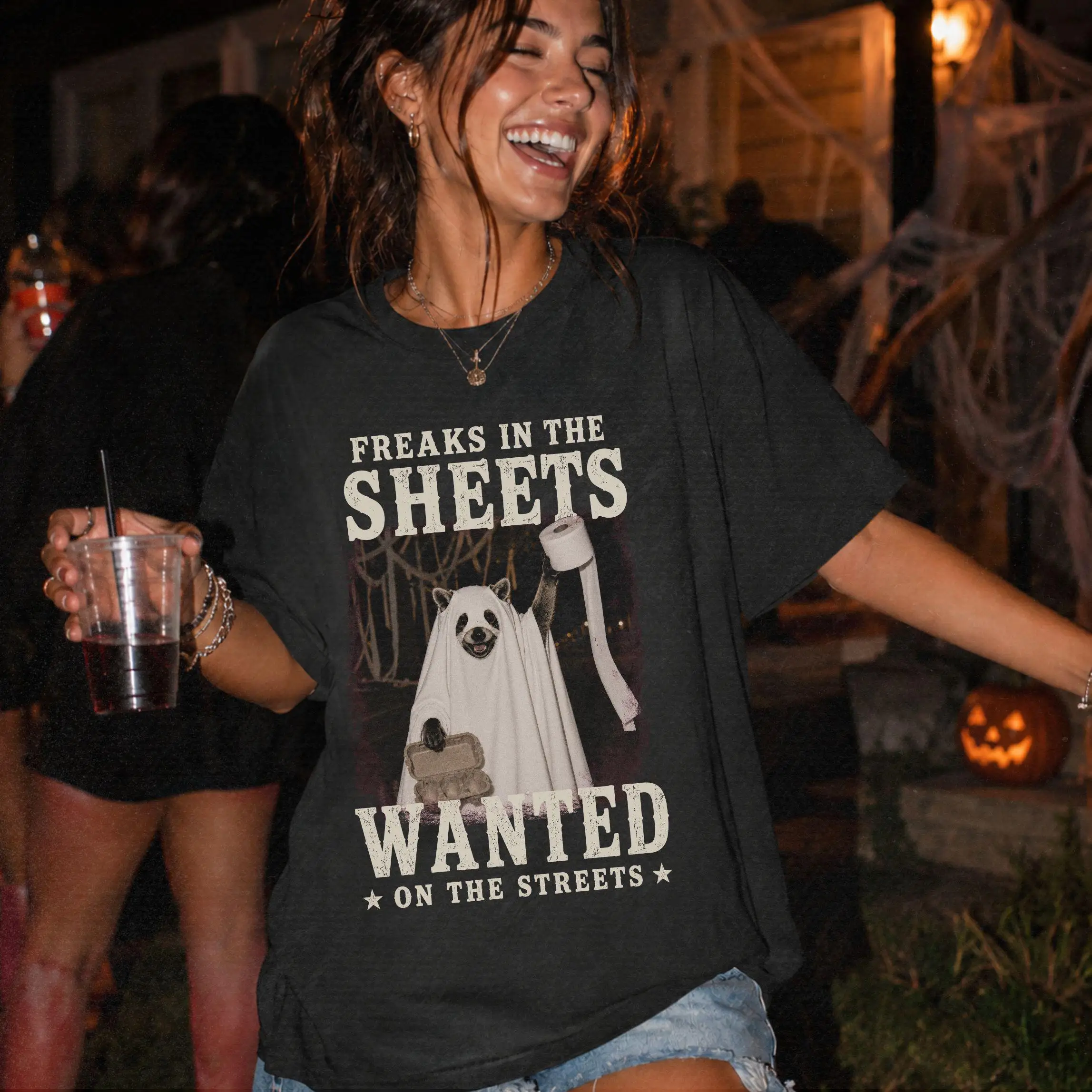 Halloween Whos Afraid of Little Old Me Ghost Vintage T-Shirts Short Sleeved T-shirt Men/Women Boo Spooky Ghost New Fashion Tops