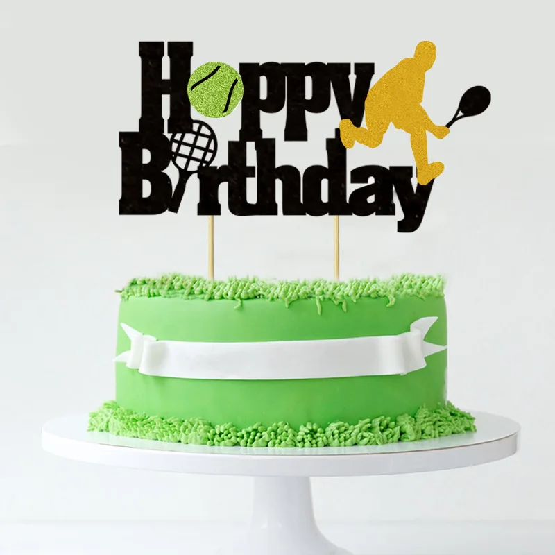 Cake Topper Cricket Basketball Football Sports Rugby Happy Birthaday Guitar Party Cupcake Toppers Decoration Baking Supplies DIY