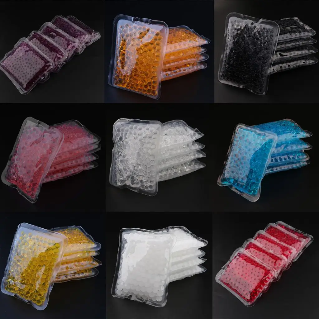 5pcs Freezable Microwavable Reusable Flexible Gel Beads Heat Cold Hot Pack for Pain Stiffness Relief Sports Injuries