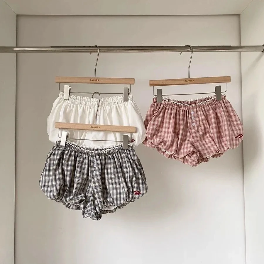 شورت نسائي صيفي لطيف 2025 قيعان جديدة موضة حلوة Y2k سروال فضفاض بخصر مطاطي عتيق بنطلونات Cortos De Mujer 63i895