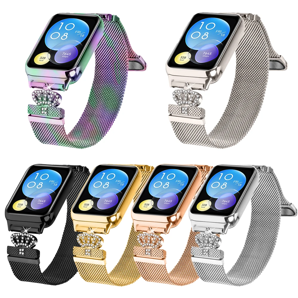 Миланский ремешок для Xiaomi Mi Band 9/8Pro, женские и мужские металлические умные часы, браслет для Redmi Watch 4 5, сменный браслет