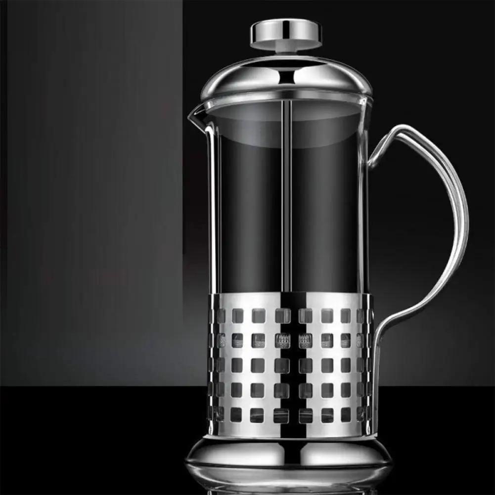 

Portable Coffee Maker Portable 350ml Stainless Steel Coffee Maker Filter Press Pot with Anti-scald Handle for Home Kitchen Use