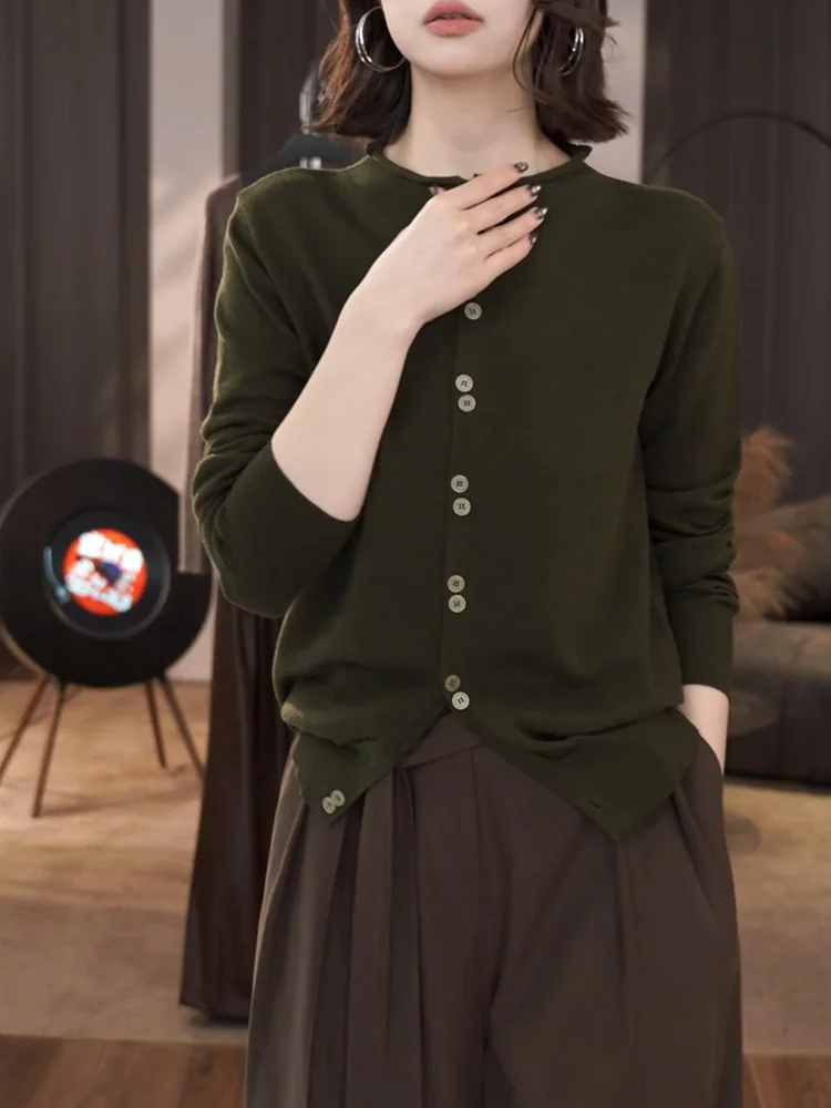 

Faionable een Knitted Top Autumn 2025 plus Size Women's Clothing Ele Versatile Slimming Long Sve Camere Sweater