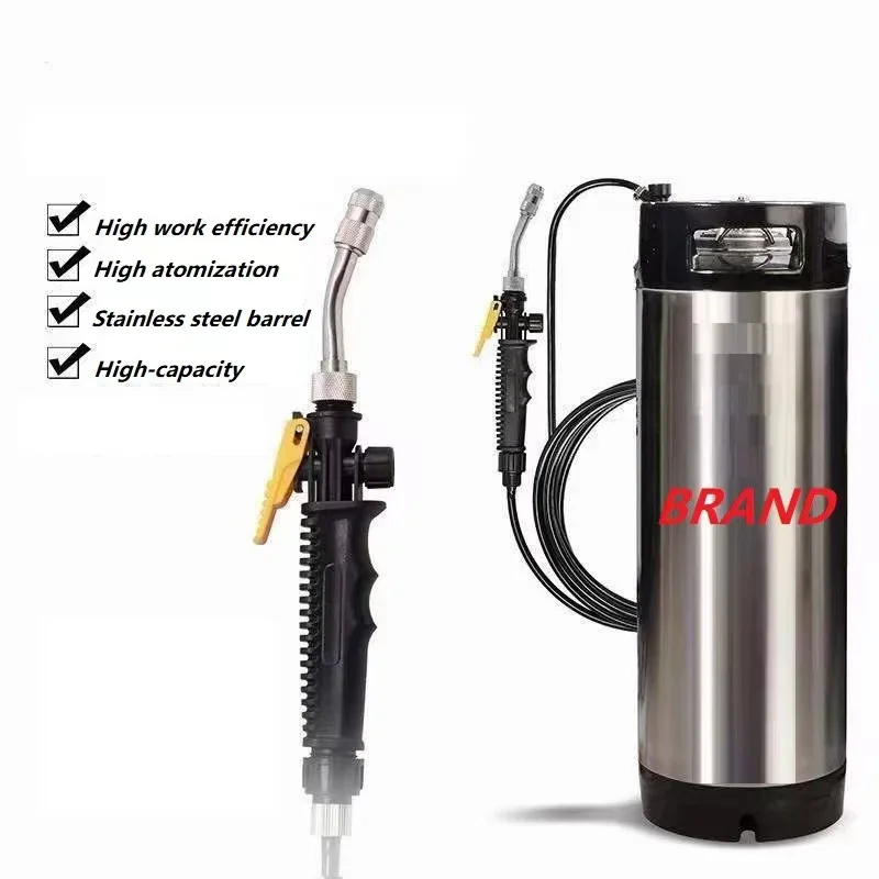 19L 9.5-Litre Portable Stainless Steel Car TPU PPF Film Install High-Pressure Water Tank Window Tint Keg Sprayer