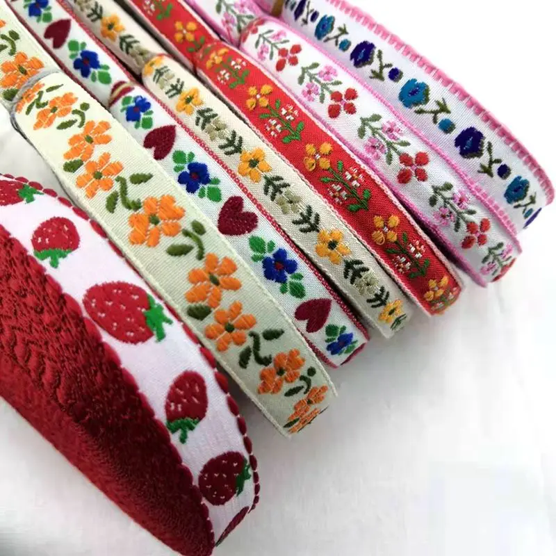

Rustic Floral Embroidered Ethnic Style Ribbon and Lace Trim with DIY Clothing Accessories