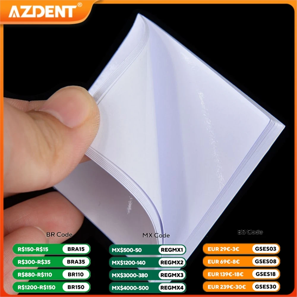 2x2‘’ 50 Sheets Dental Mixing Pad AZDENT Thickening White Cementing Paper Laboratory Cement Powder Mixing Paper Consumables