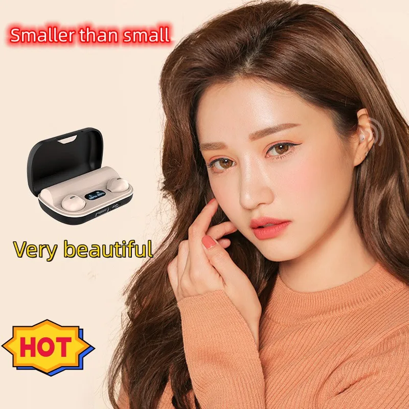 Wireless Bluetooth Headset Two-ear Ultra-Small Earphones Miniature Concealed Earbuds Sleeping Sports Gaming Denoise Headphones