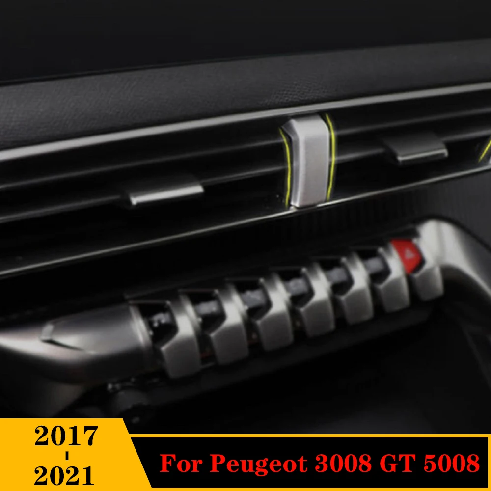 

Stainless steel For Peugeot 3008 GT 5008 2017-2021 Car air conditioner Outlet decoration Cover trim Accessories Car Styling 1Pcs